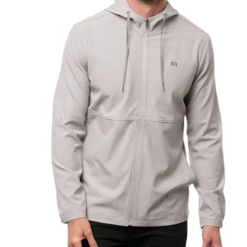 Travis Mathew Golf Jacket Mens XL Gray Full Zip Lightweight Remastered‎